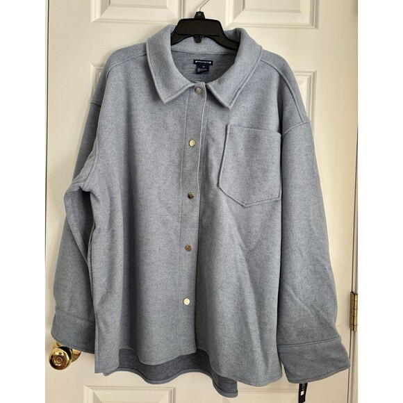 ARCHITEC WOMEN'S SHIRT-JACKET BLUE BUTTON DOWN LONG SLEEVE SIZE 2X COLLARED 165 - Picture 3 of 9